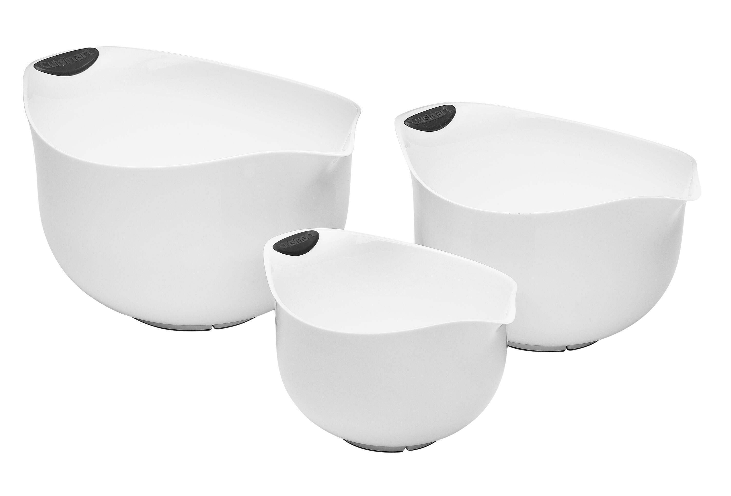 Cuisinart 3-Piece Set of Plastic Mixing Bowls, White 2124972